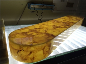 Wholesale Yellow Artificial Alabaster Table Top