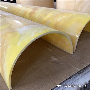 Yellow Alabaster Artificial Onyx Winding Stone
