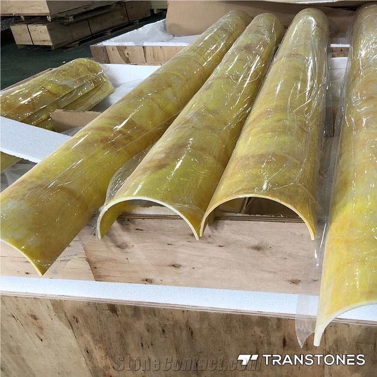 Yellow Alabaster Artificial Onyx Winding Stone