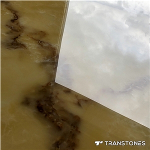 Yellow Translucent Polished Faux Alabaster Sheets