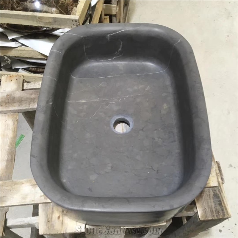 Bulgarian Grey Marble Basin with Honed