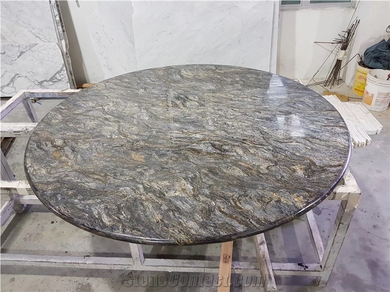 Expensive Brazil Stone Platinum Gold Granite Tabletop