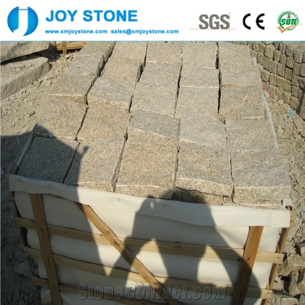 China G682 Yellow Granite Cube Paving Stone