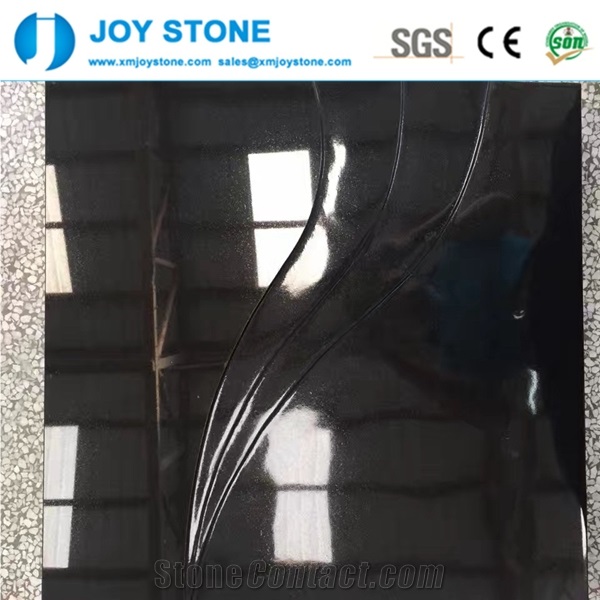 Western Style Shanxi Black Granite Single Headstone