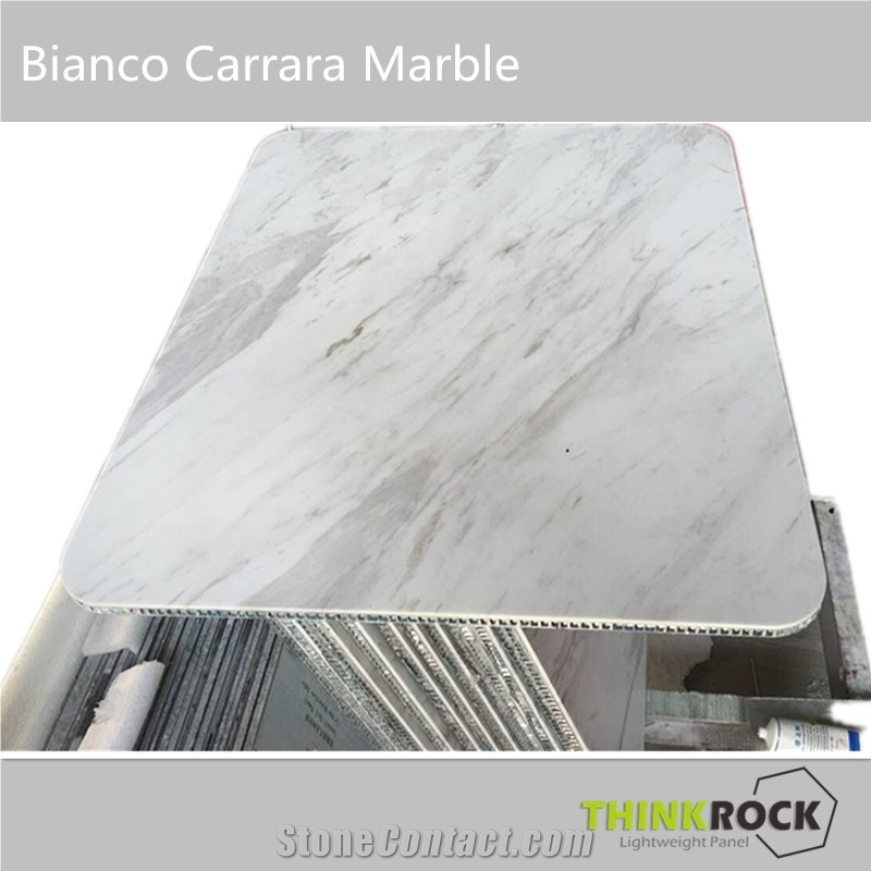 Carrara White Marble with Honecomb Backed Tabletop