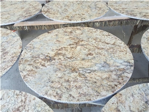 Diamond Yellow Granite Round Honeycomb Table Tops