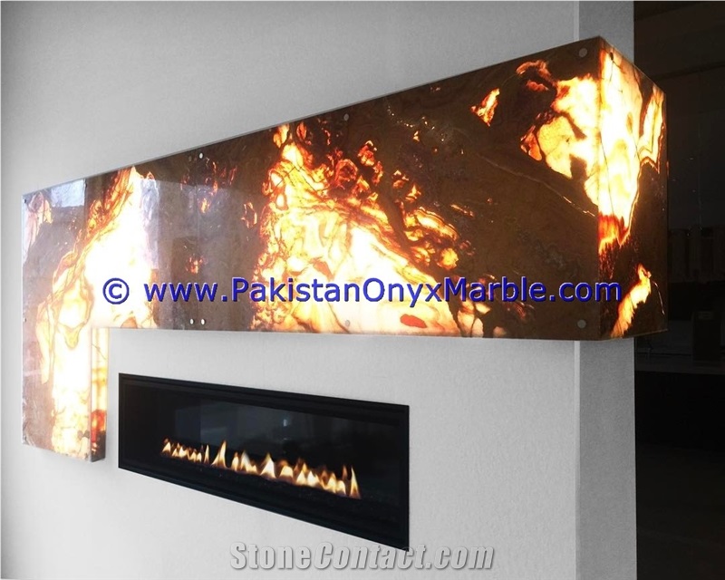 Beautifully Carved Multi Brown Onyx Fireplaces