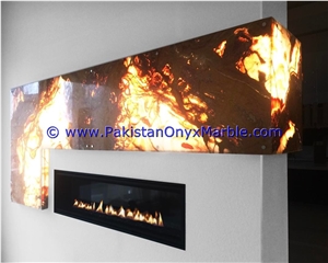 Beautifully Carved Multi Brown Onyx Fireplaces
