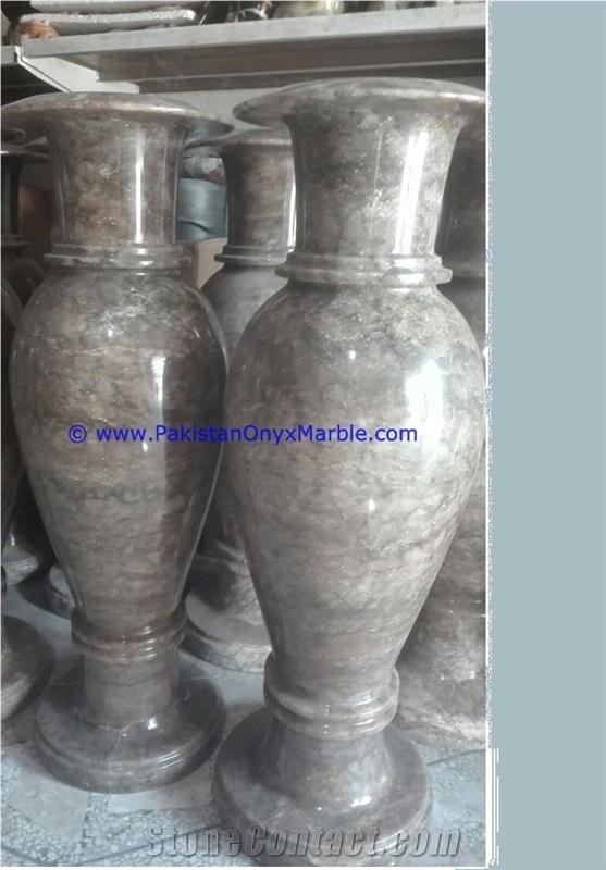 Black Onyx Flower Monumental Vases