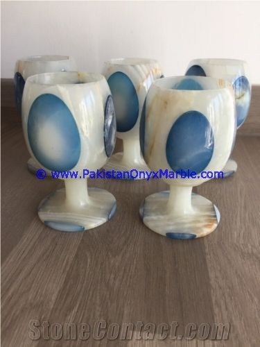 Colored Onyx Wine Sherry Glasses