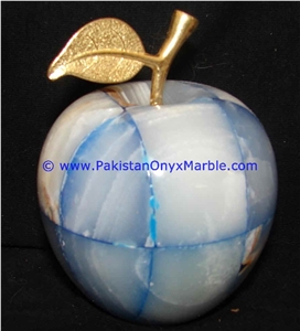 Colored Patchwork Tukri Onyx Apples with Brass