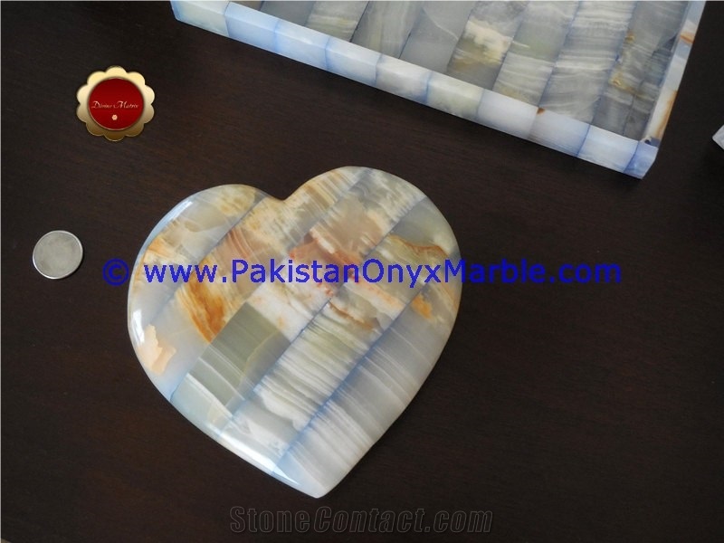 Colored Patchwork Tukri Onyx Handcarved Heart