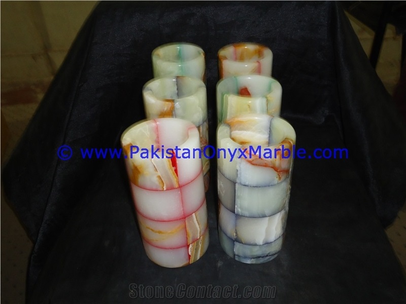 Colored Patchwork Tukri Onyx Jars Trinket