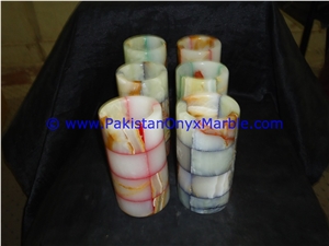 Colored Patchwork Tukri Onyx Jars Trinket