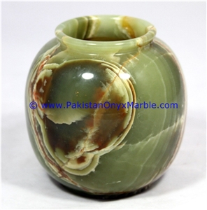 Dark Green Onyx Memorial Vases