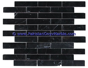 Fine Quality Marble Mosaic Tiles Jet Black Marble