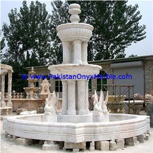 Garden Ziarat White Marble Water Fountain