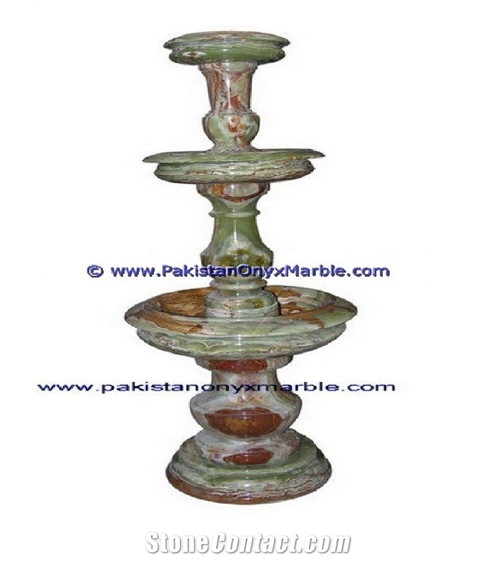 Green Onyx Carved Fountain