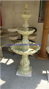 Green Onyx Carved Fountain