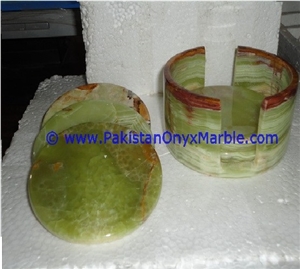 Green Onyx Coaster Set Drinking Tea Cup Glasses