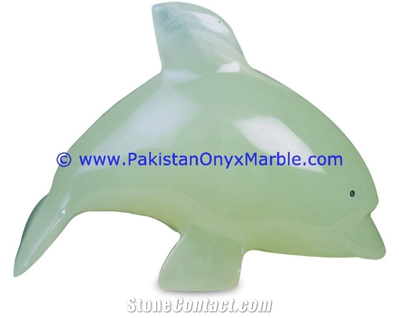 Green Onyx Fish Handcarved Statue Sculpture