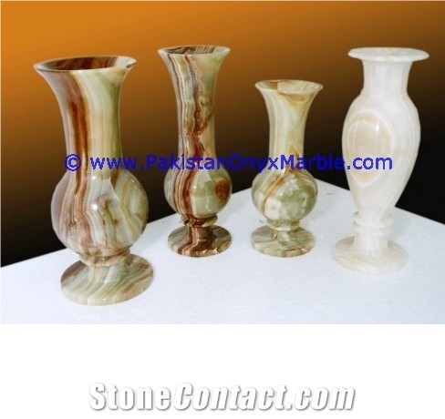 Green Onyx Flower Grave Vases
