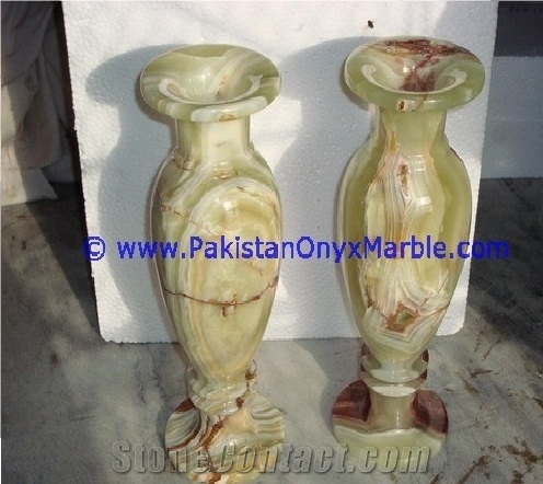 Green Onyx Flower Grave Vases