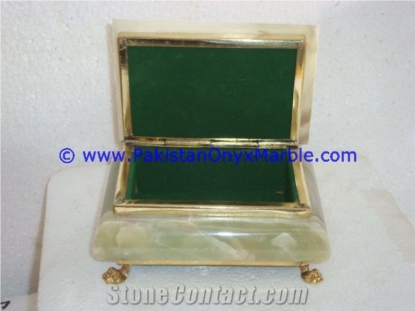 Green Onyx Rectangle Jewelry Box Trinket