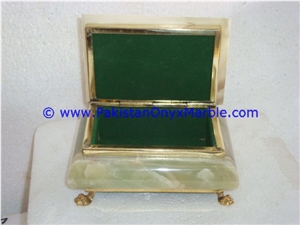 Green Onyx Rectangle Jewelry Box Trinket