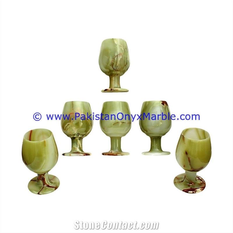 Green Onyx Wine Glasses