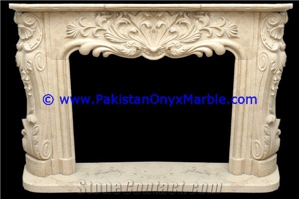 High Quality Fireplaces Beige Cream Marble