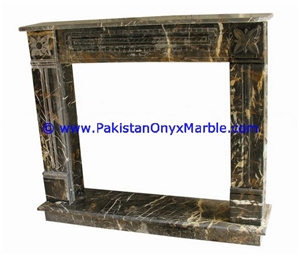 High Quality Marble Fireplaces Black and Gold