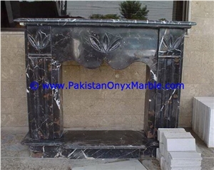 High Quality Marble Fireplaces Black and Gold