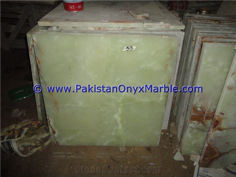 Hot Sale Pure Green Onyx Tiles Collection from Pakistan
