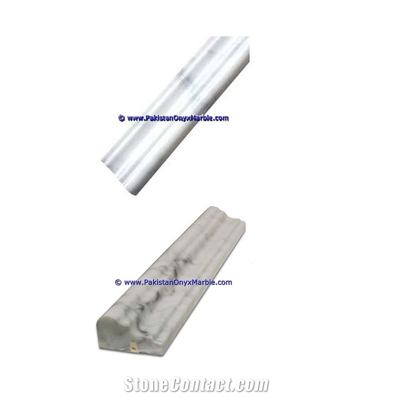 Marble Molding Chair Rail Polished Ziarat White