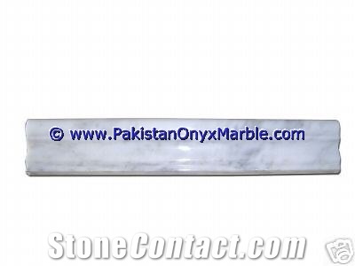 Marble Molding Chair Rail Polished Ziarat White