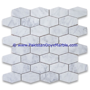 Marble Mosaic Tiles Ziarat White Hexagon