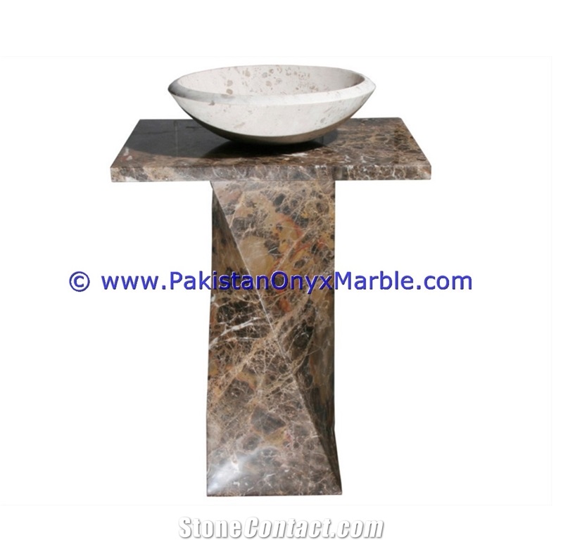 Marble Pedestals Sinks Basins Pietra Brown