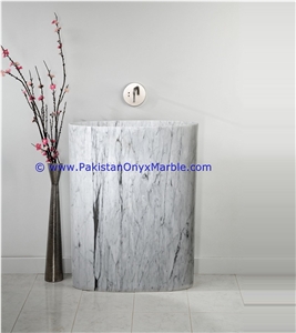 Marble Pedestals Sinks Basins Ziarat White