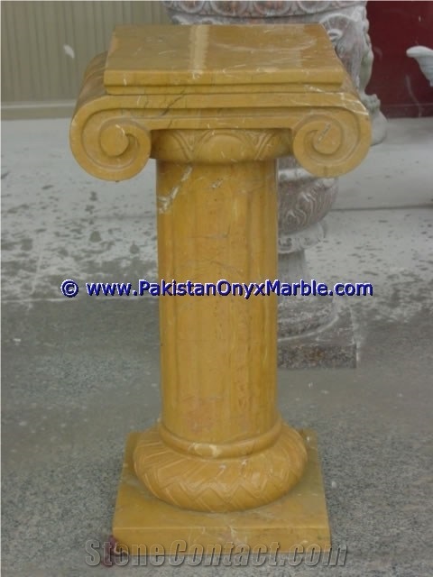 Marble Pedestals Stand Display Indus Gold
