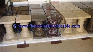 Marble Pedestals Stand Display Oceanic Gemstone