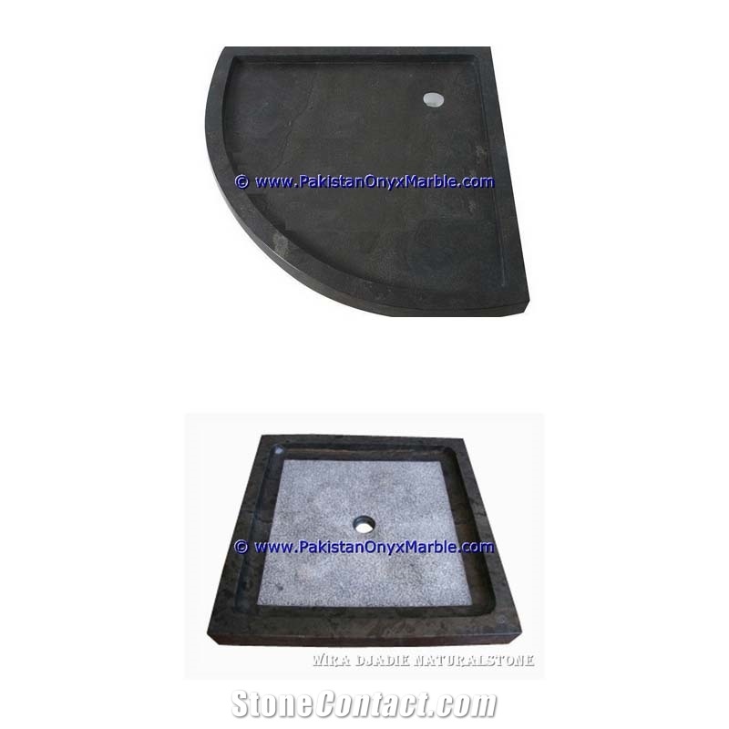 Marble Shower Tray Black and Gold , Jet Black