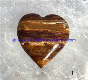 Multi Brown Onyx Handcarved Heart