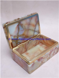 Multi Brown Onyx Rectangle Jewelry Box Trinket