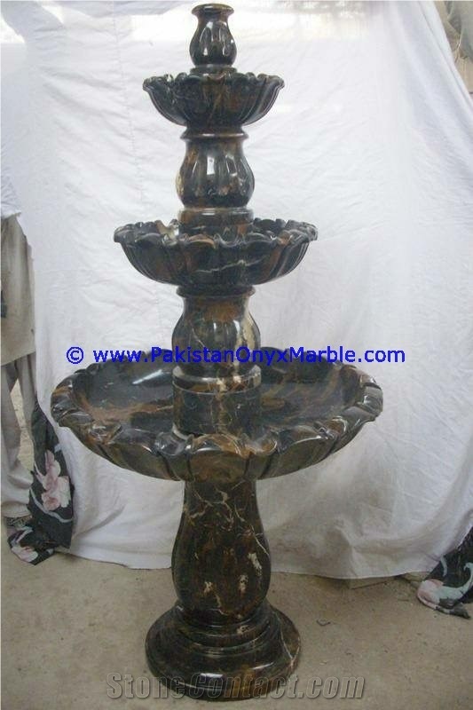 Natural Black and Gold Marble Water Fountain