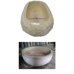 Natural Marble Bathtub Natural Stone Cream