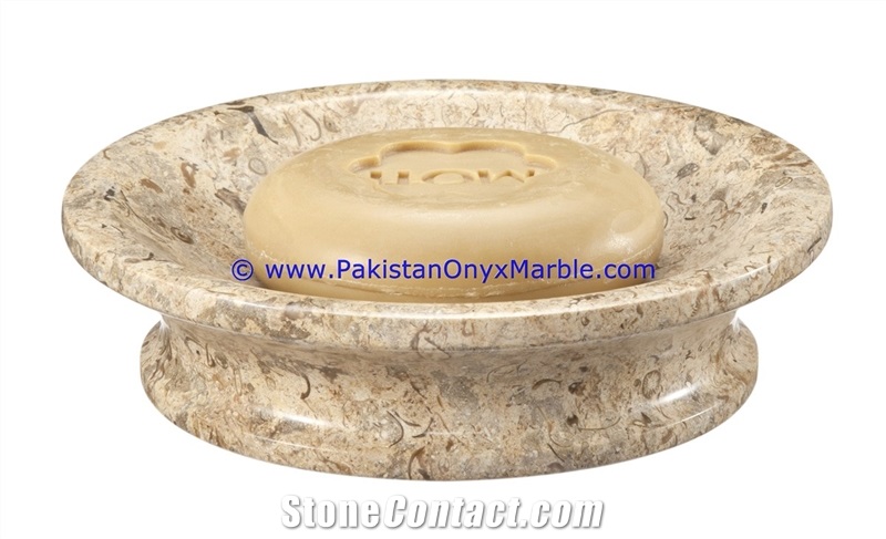 Natural Pakistan Fossil Marble Bathroom Accessories