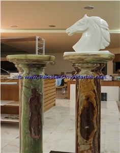 Onyx Columns Hand Craved Pillars Carved Top