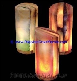 Onyx Cylinder Shaped Lamp