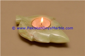 Onyx Leaf Shaped Candle Holder Tea Lights